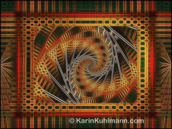 Geometrisch abstraktes Bild "Gerahmtes Spiel", kreative Bildgestaltung mit dem Computer von Karin Kuhlmann.