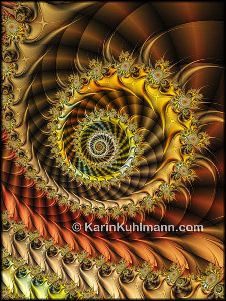 Fraktal Bild "Prachtspirale" geometrisch abstrakte Bild Komposition mit Spiralen. Digitale Kunst von Karin Kuhlmann