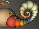 Fractal Design "Double Loop" Abstract Fractal Art. Abstract Fractal Design with colorful recurring spirals, Mathematical Art. Digital Art and Computerart by Karin Kuhlmann.