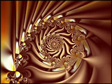 Fraktalbild "Kupfer Spirale", geometrisch abstraktes Fraktal mit Spirale. Digitale Kunst.