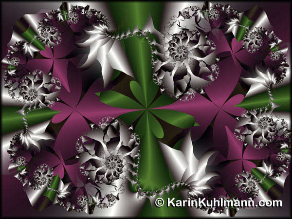 Geometrisch abstrakte Fraktal Komposition "Origami". Digitale Fraktal Kunst gestaltet mit dem Computer von Karin Kuhlmann.